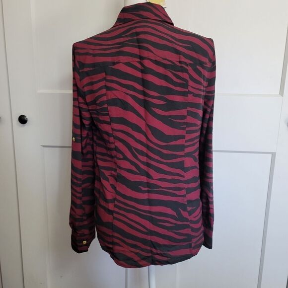 Michael Michael kors womens full-zip tiger striped small blouse - Picture 7 of 11